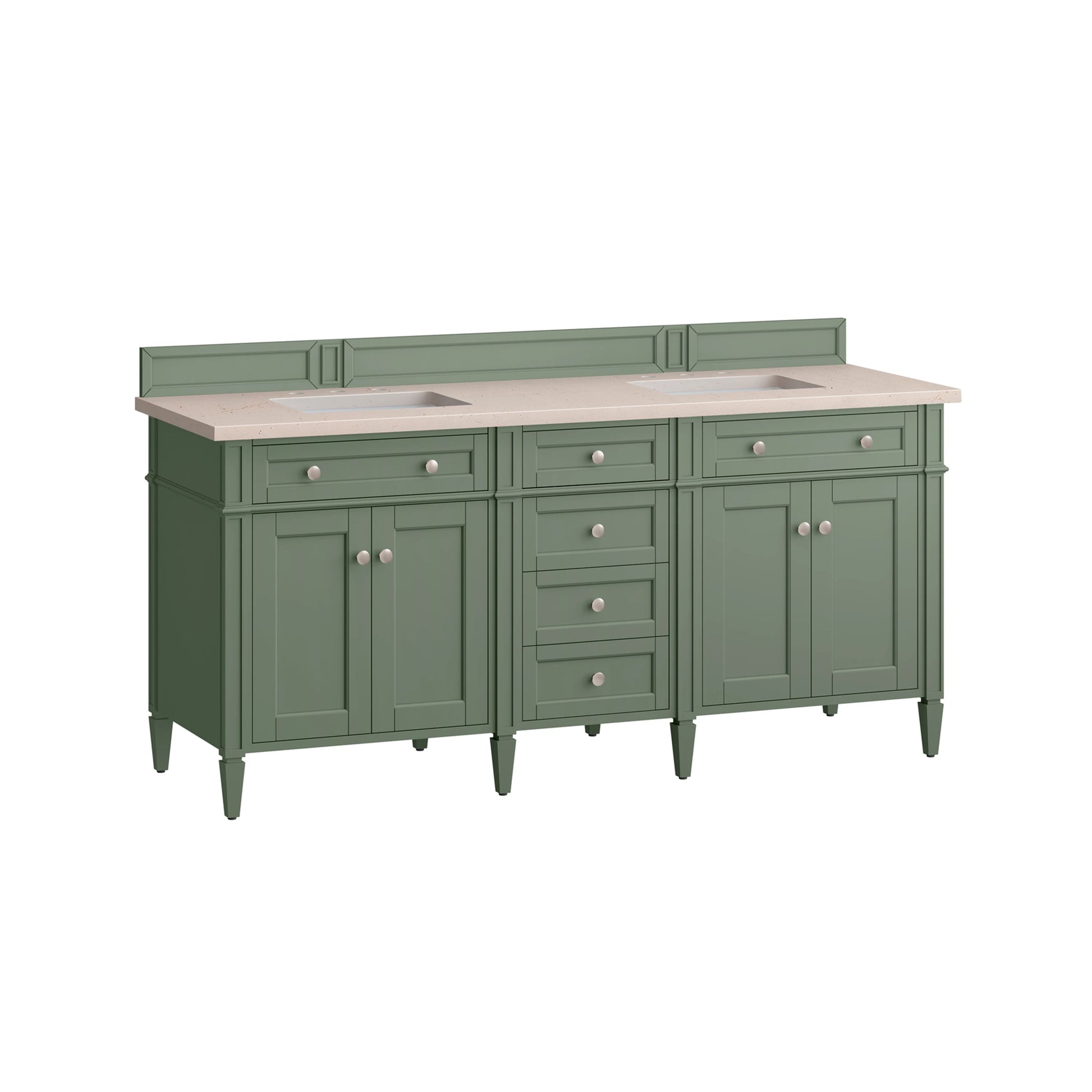 Renovate for Less Atlanta Brittany 72" Double Vanity, Smokey Celadon w/ 3 CM Eternal Marfil Top, view 8