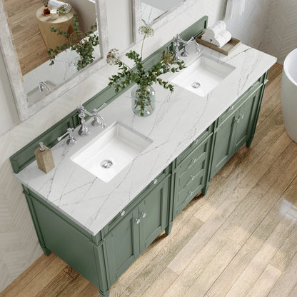 Brittany 72" Double Vanity, Smokey Celadon w/ 3 CM Ethereal Noctis Top, view 6