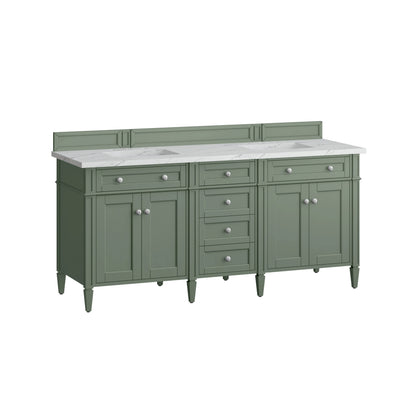Brittany 72" Double Vanity, Smokey Celadon w/ 3 CM Ethereal Noctis Top, view 7