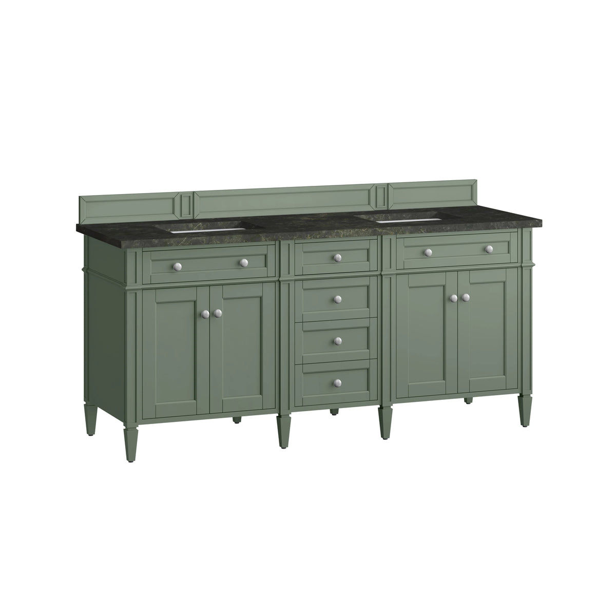 Brittany 72" Double Vanity, Smokey Celadon, w/ 3 CM Phantome Eclos Top, view 7