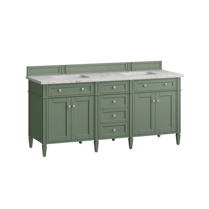 Brittany 72" Double Vanity, Smokey Celadon w/ 3 CM Eternal Jasmine Pearl Top w/FreePower Wireless Charger, view 11