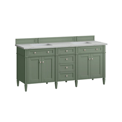 Brittany 72" Double Vanity, Smokey Celadon w/ 3 CM Ethereal Noctis Top w/FreePower Wireless Charger, view 11