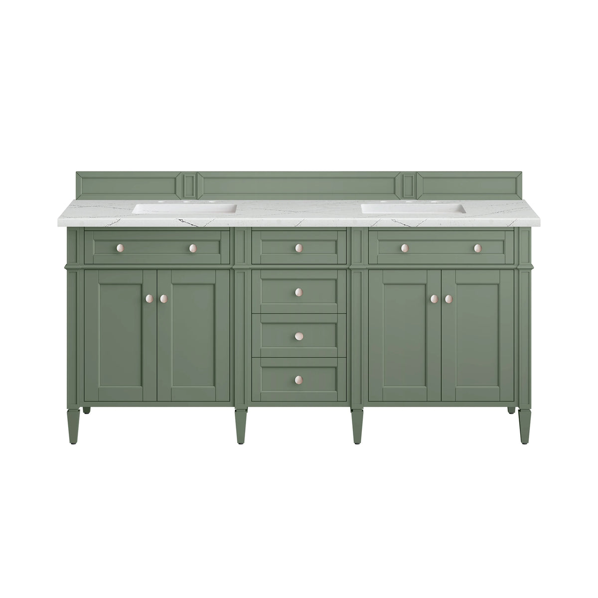 Brittany 72" Double Vanity, Smokey Celadon w/ 3 CM Ethereal Noctis Top w/FreePower Wireless Charger, view 2