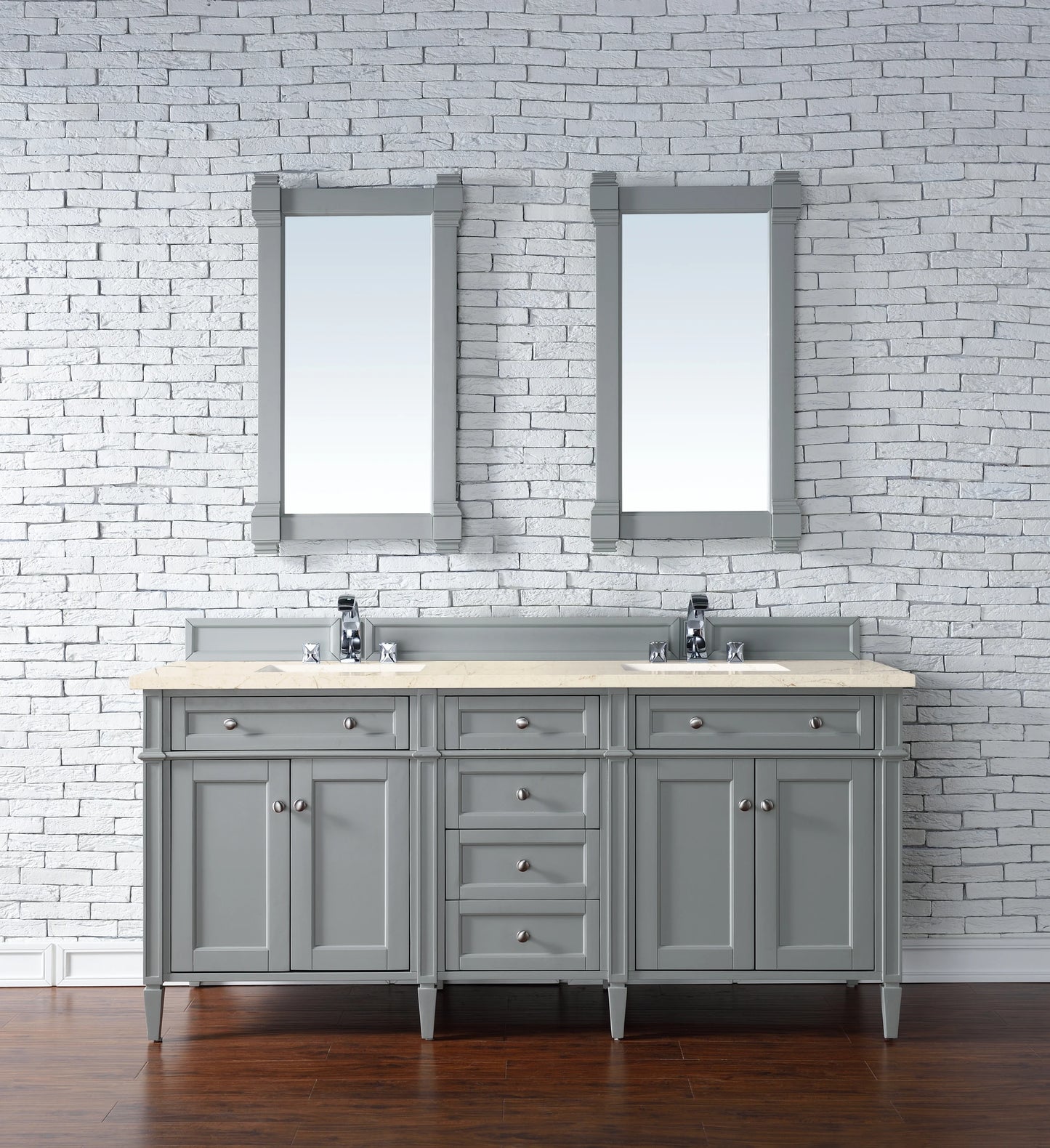 Renovate for Less Atlanta Brittany 72" Double Vanity, Urban Gray w/ 3 CM Eternal Marfil Silestone Top, view 3