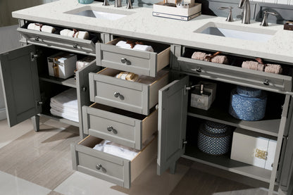 Brittany 72" Double Vanity, Urban Gray w/ 3 CM Lime Delight Silestone Top, view 5