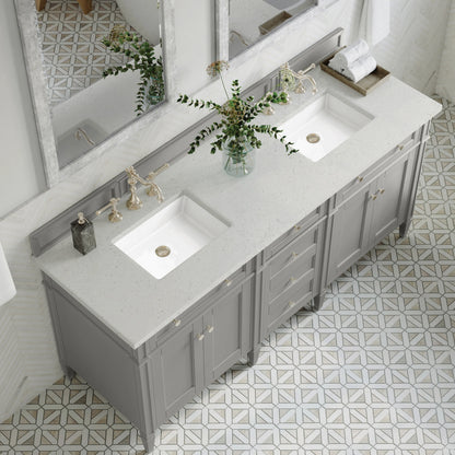 Brittany 72" Double Vanity, Urban Gray w/ 3 CM Lime Delight Silestone Top, view 7