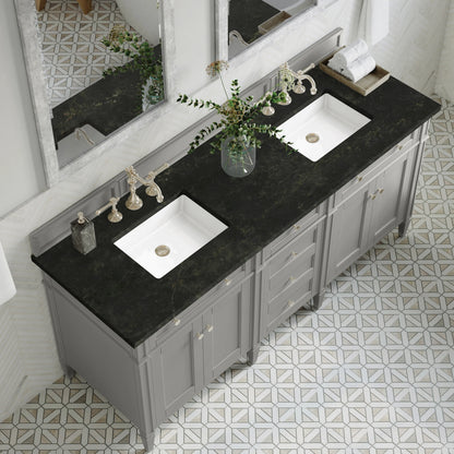 Brittany 72" Double Vanity, Urban Gray, w/ 3 CM Phantome Eclos Top, view 6