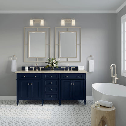Brittany 72" Double Vanity, Victory Blue, w/ 3 CM Tajnar Eclos Top, view 3