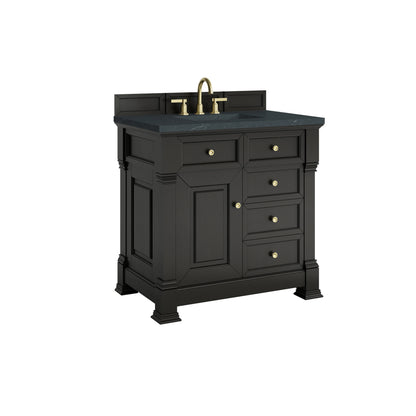 Brookfield 36" Single Vanity, Black Onyx w/3 CM Charcoal Soapstone Silestone Top, view 10