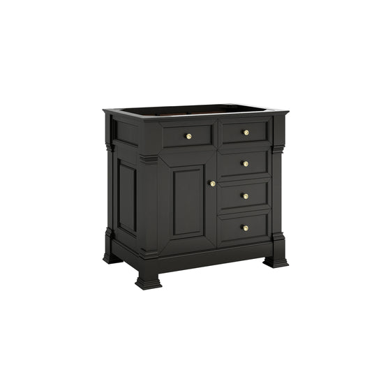 Brookfield 36" Single Vanity, Black Onyx w/3 CM Charcoal Soapstone Silestone Top, view 2