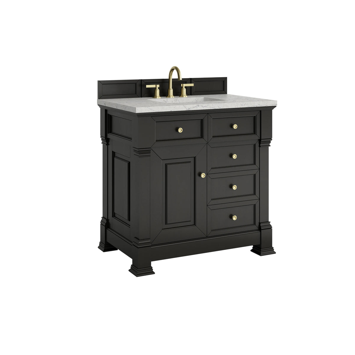 Brookfield 36" Single Vanity, Black Onyx w/ 3 CM Eternal Jasmine Pearl Silestone Top, view 10