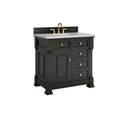 Brookfield 36" Single Vanity, Black Onyx w/ 3 CM Eternal Jasmine Pearl Silestone Top, view 10