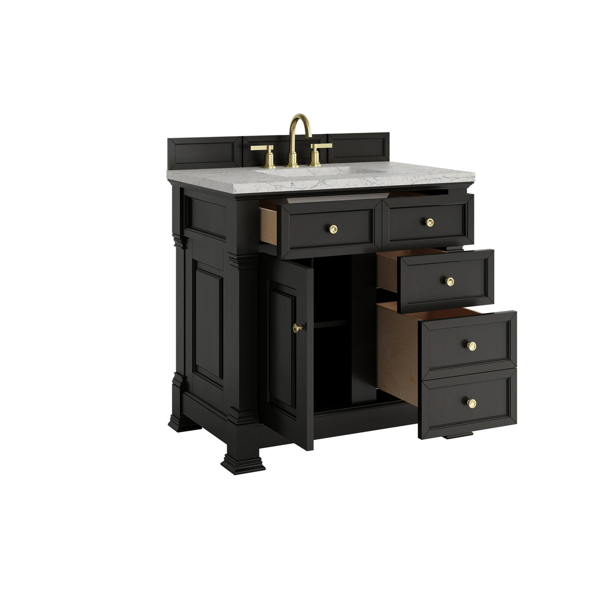 Brookfield 36" Single Vanity, Black Onyx w/ 3 CM Eternal Jasmine Pearl Silestone Top, view 8
