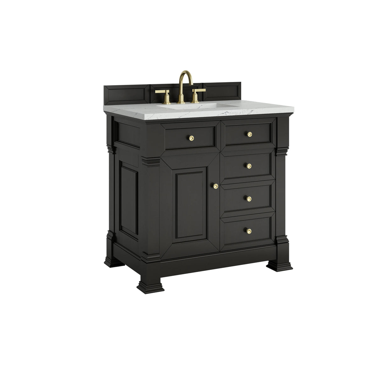 Brookfield 36" Single Vanity, Black Onyx w/ 3 CM Ethereal Noctis Silestone Top, view 10