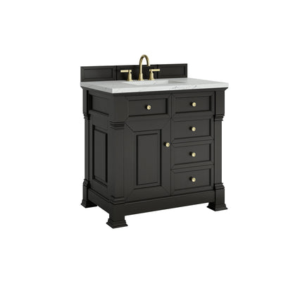 Brookfield 36" Single Vanity, Black Onyx w/ 3 CM Ethereal Noctis Silestone Top, view 10