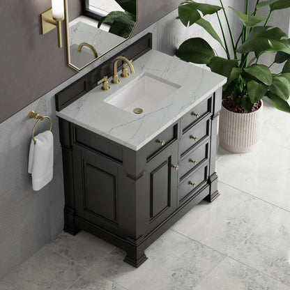 Brookfield 36" Single Vanity, Black Onyx w/ 3 CM Ethereal Noctis Silestone Top, view 7