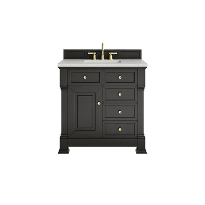 Brookfield 36" Single Vanity, Black Onyx w/ 3 CM Lime Delight Silestone Top