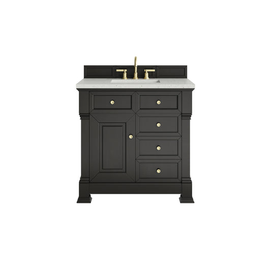 Brookfield 36" Single Vanity, Black Onyx w/ 3 CM Lime Delight Silestone Top