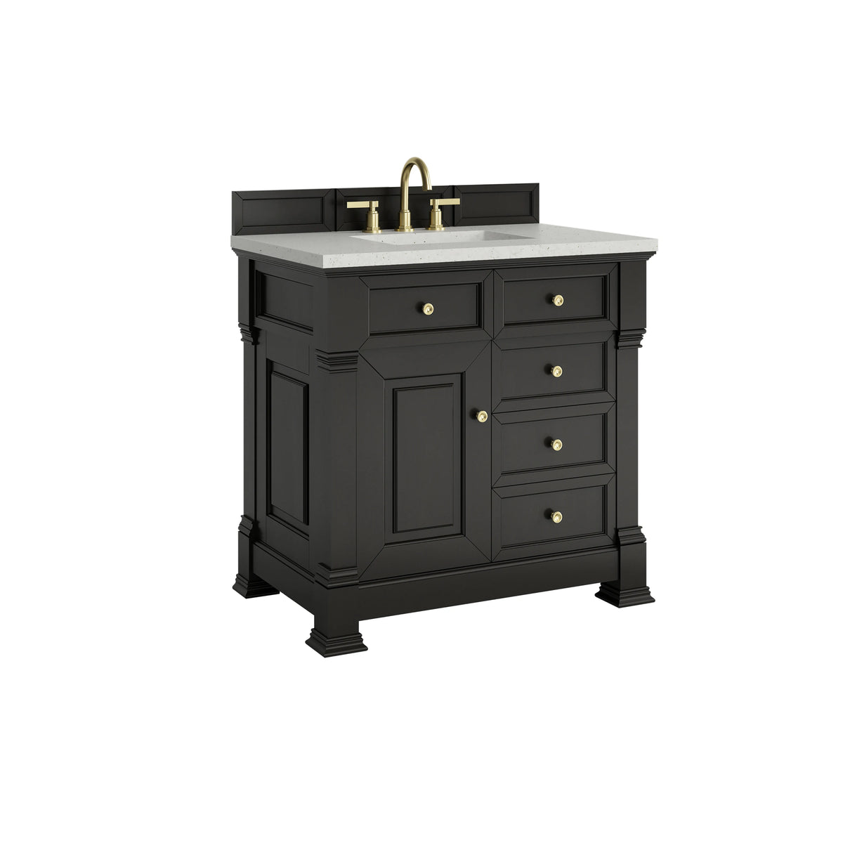 Brookfield 36" Single Vanity, Black Onyx w/ 3 CM Lime Delight Silestone Top, view 10