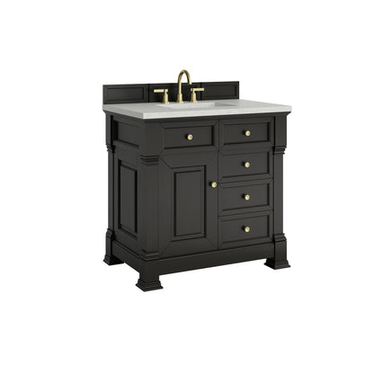 Brookfield 36" Single Vanity, Black Onyx w/ 3 CM Lime Delight Silestone Top, view 10