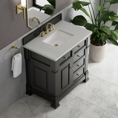 Brookfield 36" Single Vanity, Black Onyx w/ 3 CM Lime Delight Silestone Top, view 7