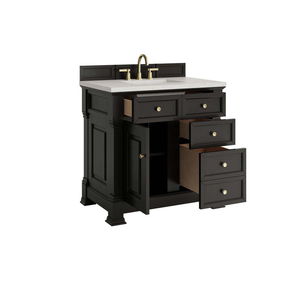 Brookfield 36" Single Vanity, Black Onyx w/ 3 CM Lime Delight Silestone Top, view 8