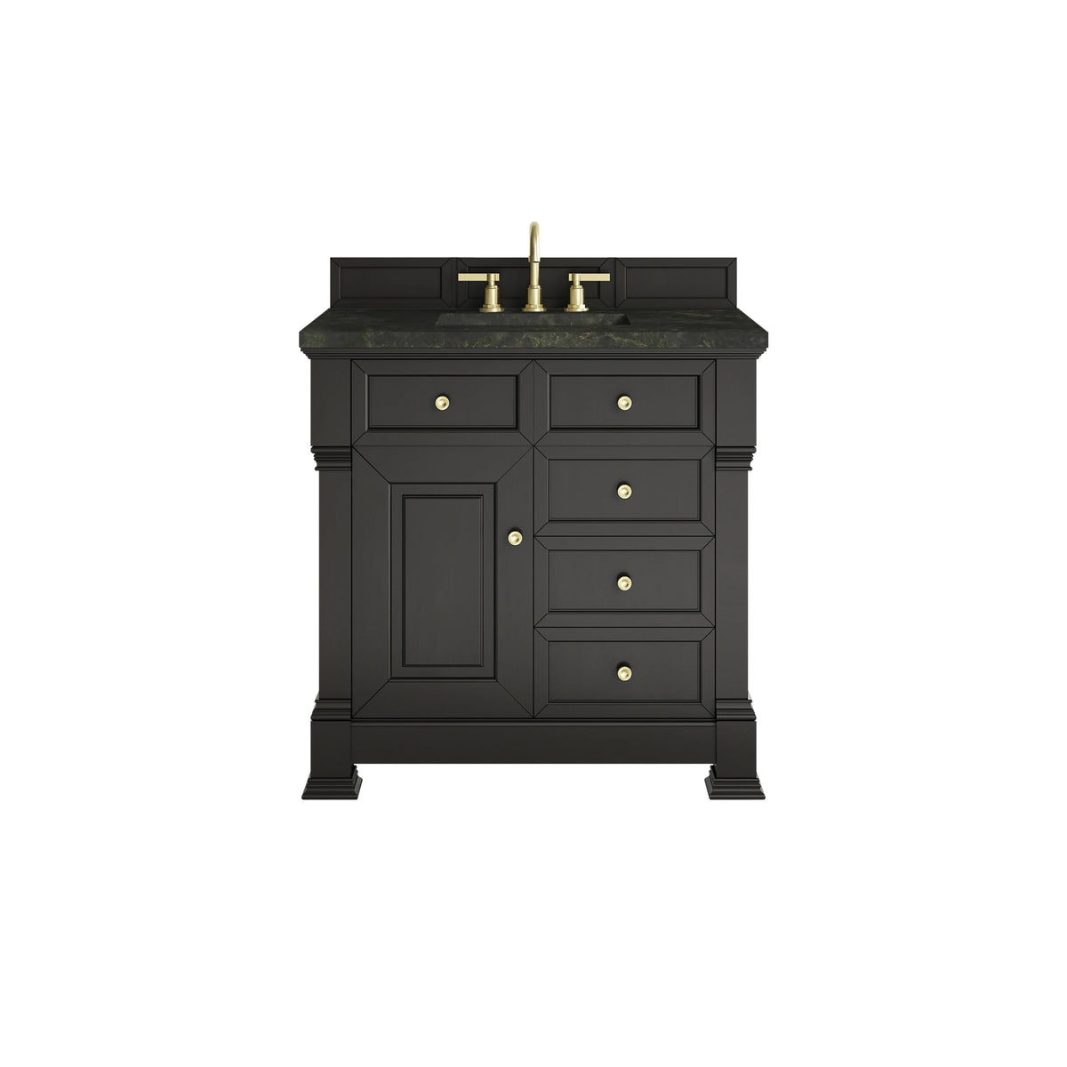 Brookfield 36" Single Vanity, Black Onyx, w/ 3 CM Phantome Eclos Top