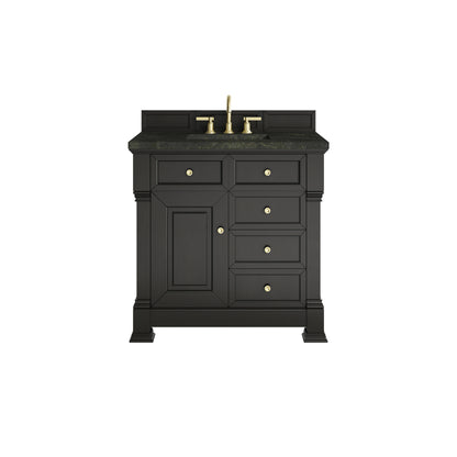 Brookfield 36" Single Vanity, Black Onyx, w/ 3 CM Phantome Eclos Top