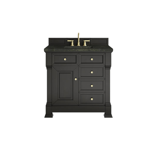 Brookfield 36" Single Vanity, Black Onyx, w/ 3 CM Phantome Eclos Top