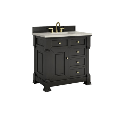 Brookfield 36" Single Vanity, Black Onyx, w/ 3 CM Siberian Silestone Top, view 9