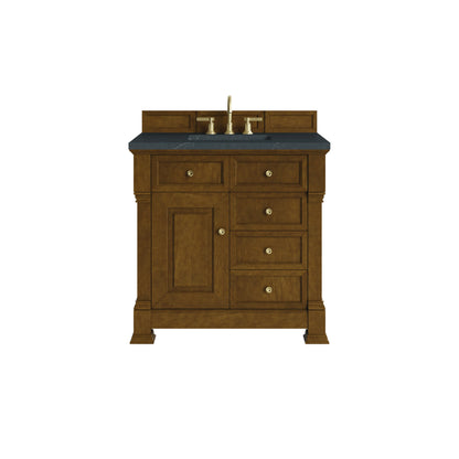 Brookfield 36" Single Vanity, Honey Oak w/ 3 CM Charcoal Soapstone Silestone Top