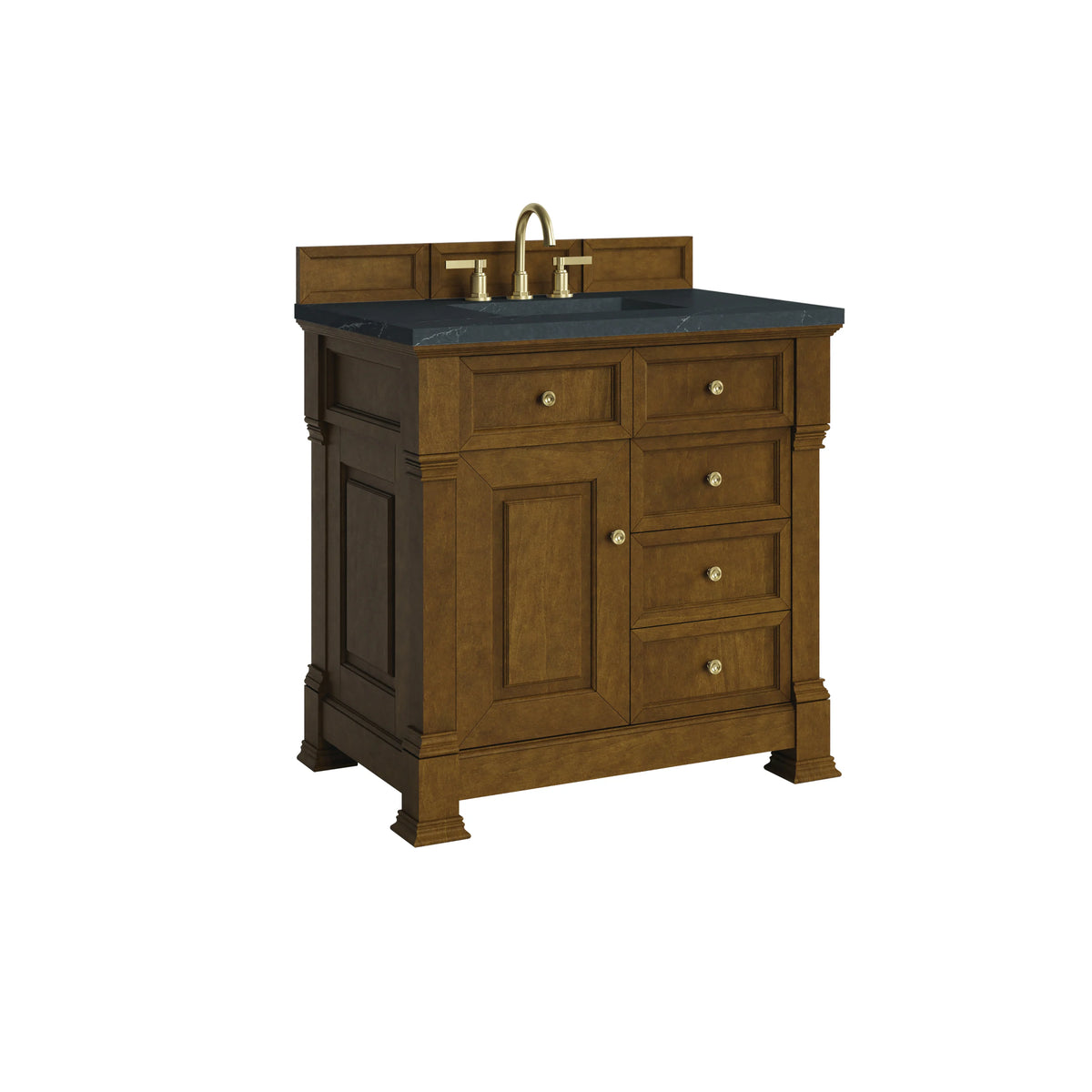 Brookfield 36" Single Vanity, Honey Oak w/ 3 CM Charcoal Soapstone Silestone Top, view 10