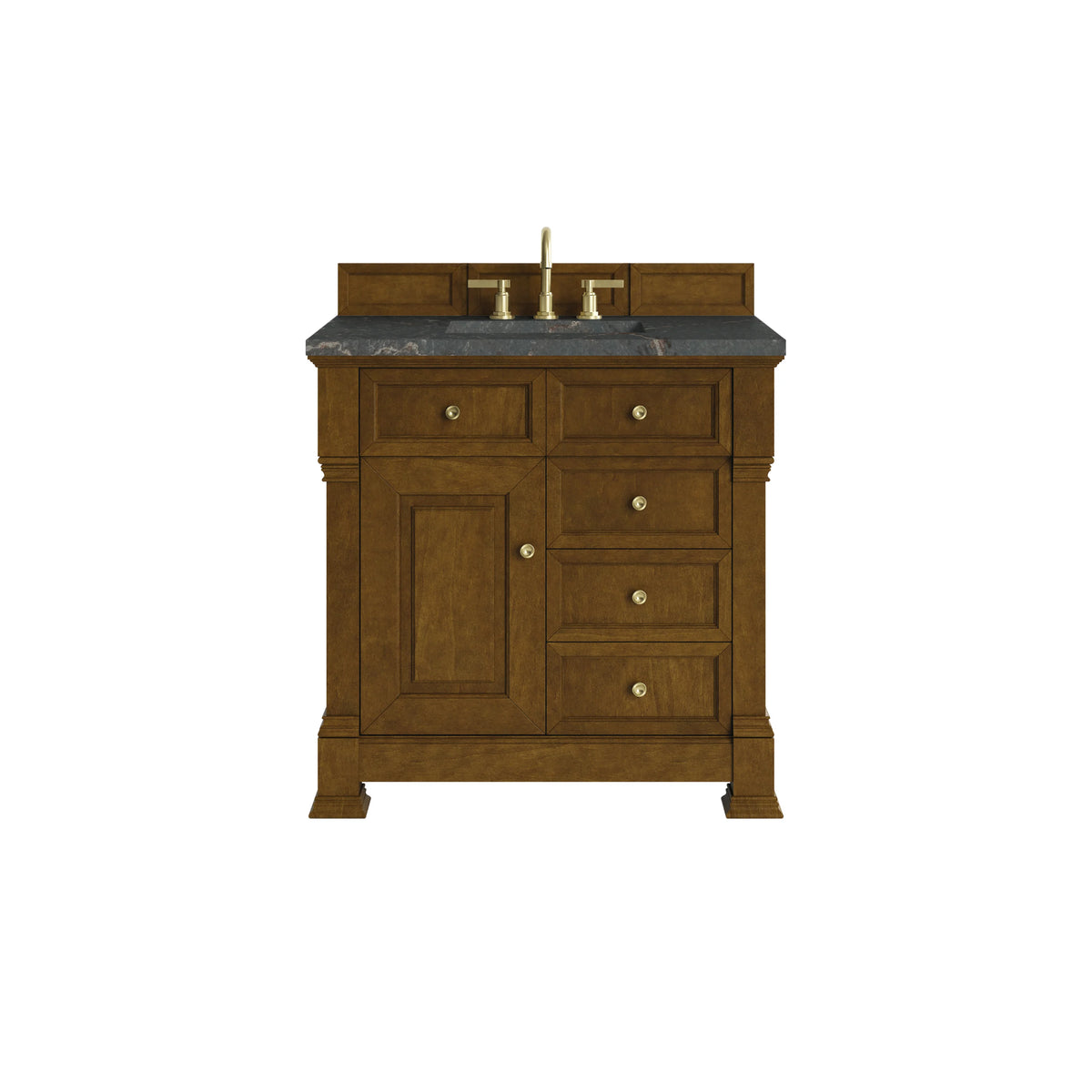 Brookfield 36" Single Vanity, Honey Oak w/ 3 CM Parisien Bleu Silestone Top