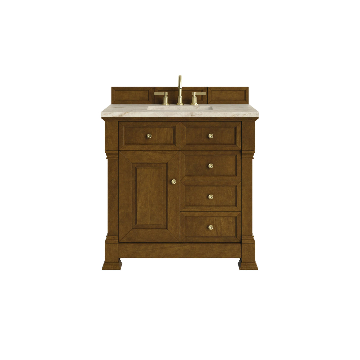 Brookfield 36" Single Vanity, Honey Oak, w/ 3 CM Tajnar Eclos Top