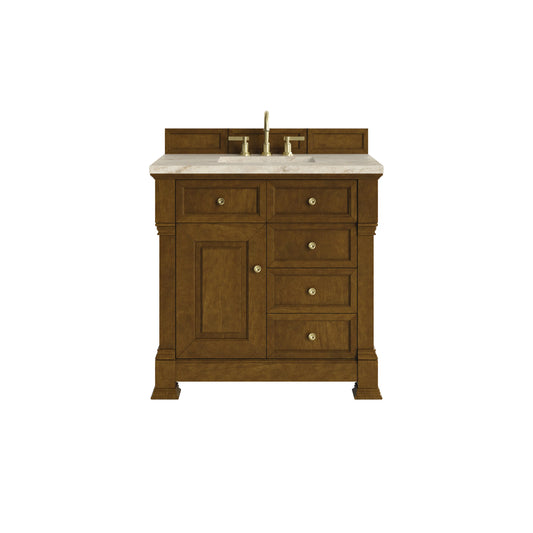Brookfield 36" Single Vanity, Honey Oak, w/ 3 CM Tajnar Eclos Top