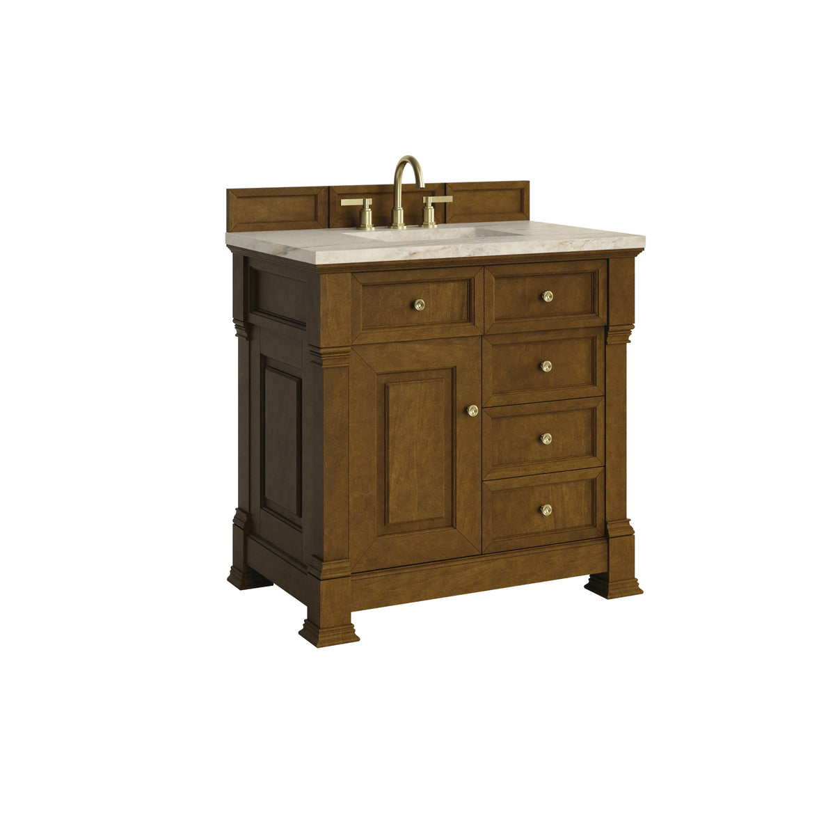 Brookfield 36" Single Vanity, Honey Oak, w/ 3 CM Tajnar Eclos Top, view 9