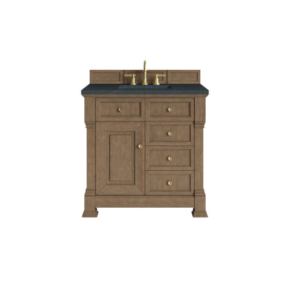 Brookfield 36" Single Vanity, Pecan w/3 CM Charcoal Soapstone Silestone Top