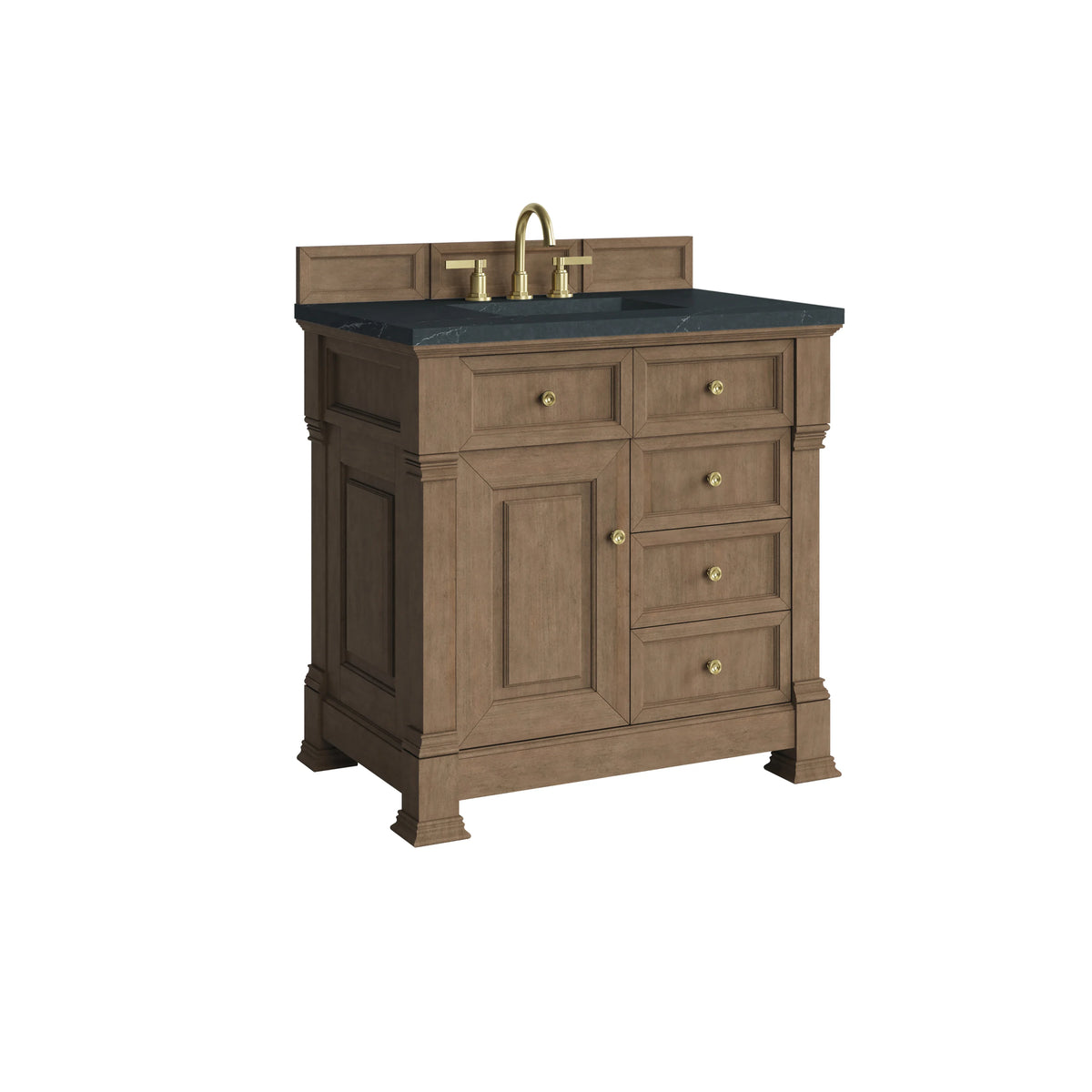 Brookfield 36" Single Vanity, Pecan w/3 CM Charcoal Soapstone Silestone Top, view 10