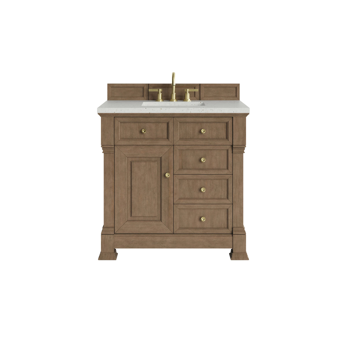 Brookfield 36" Single Vanity, Pecan w/ 3 CM Lime Delight Silestone Top