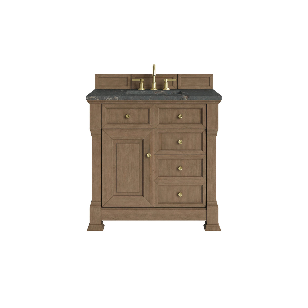 Brookfield 36" Single Vanity, Pecan w/ 3 CM Parisien Bleu Silestone  Top