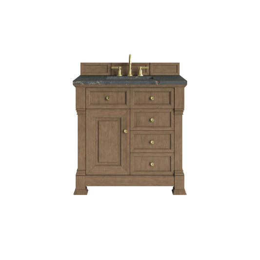 Brookfield 36" Single Vanity, Pecan w/ 3 CM Parisien Bleu Silestone  Top