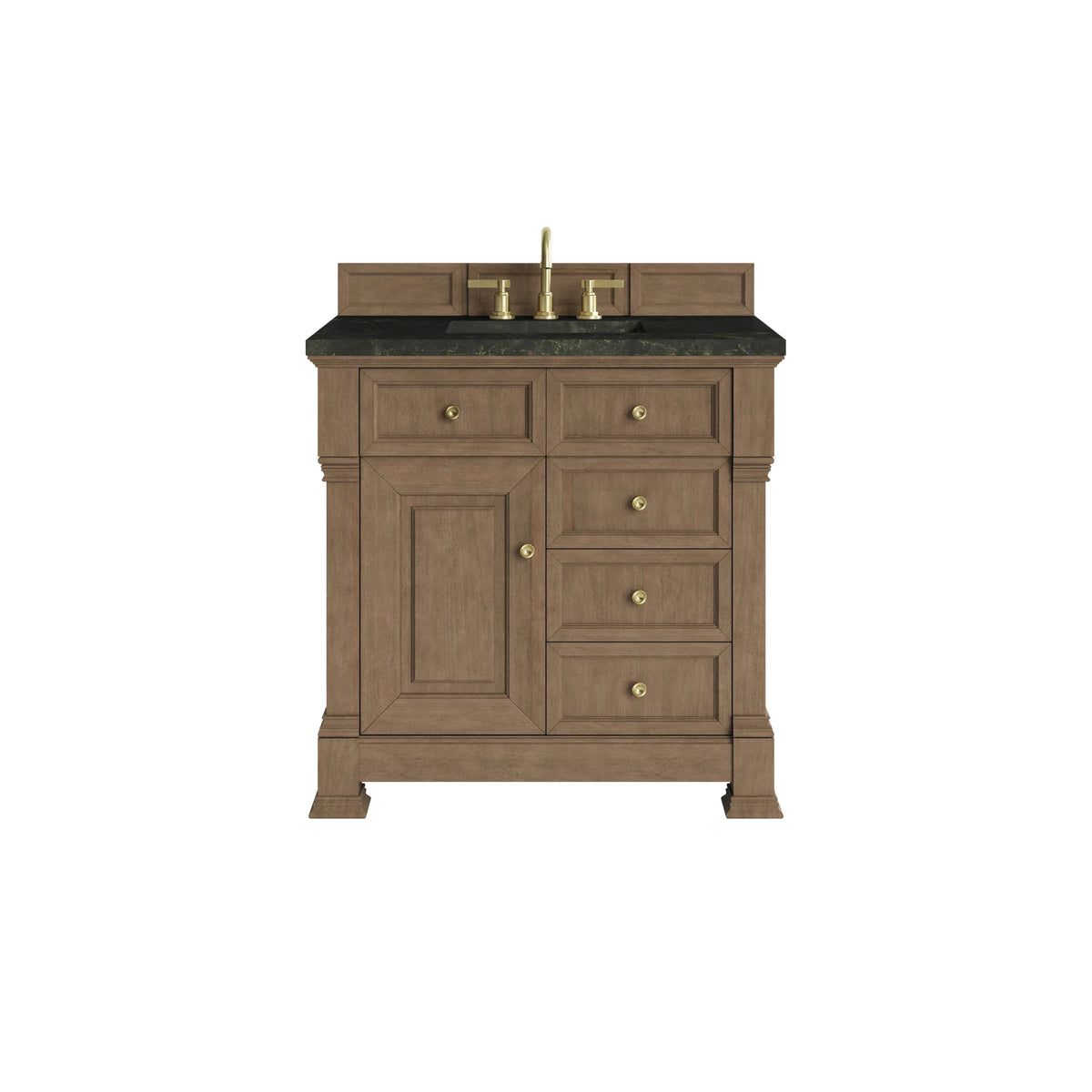 Brookfield 36" Single Vanity, Pecan, w/ 3 CM Phantome Eclos Top