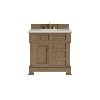 Brookfield 36" Single Vanity, Pecan, w/ 3 CM Siberian Silestone Top