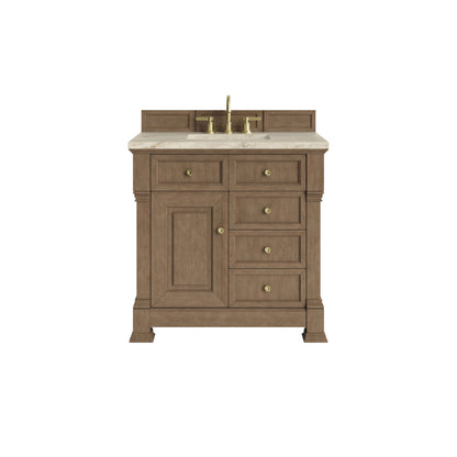 Brookfield 36" Single Vanity, Pecan, w/ 3 CM Tajnar Eclos Top