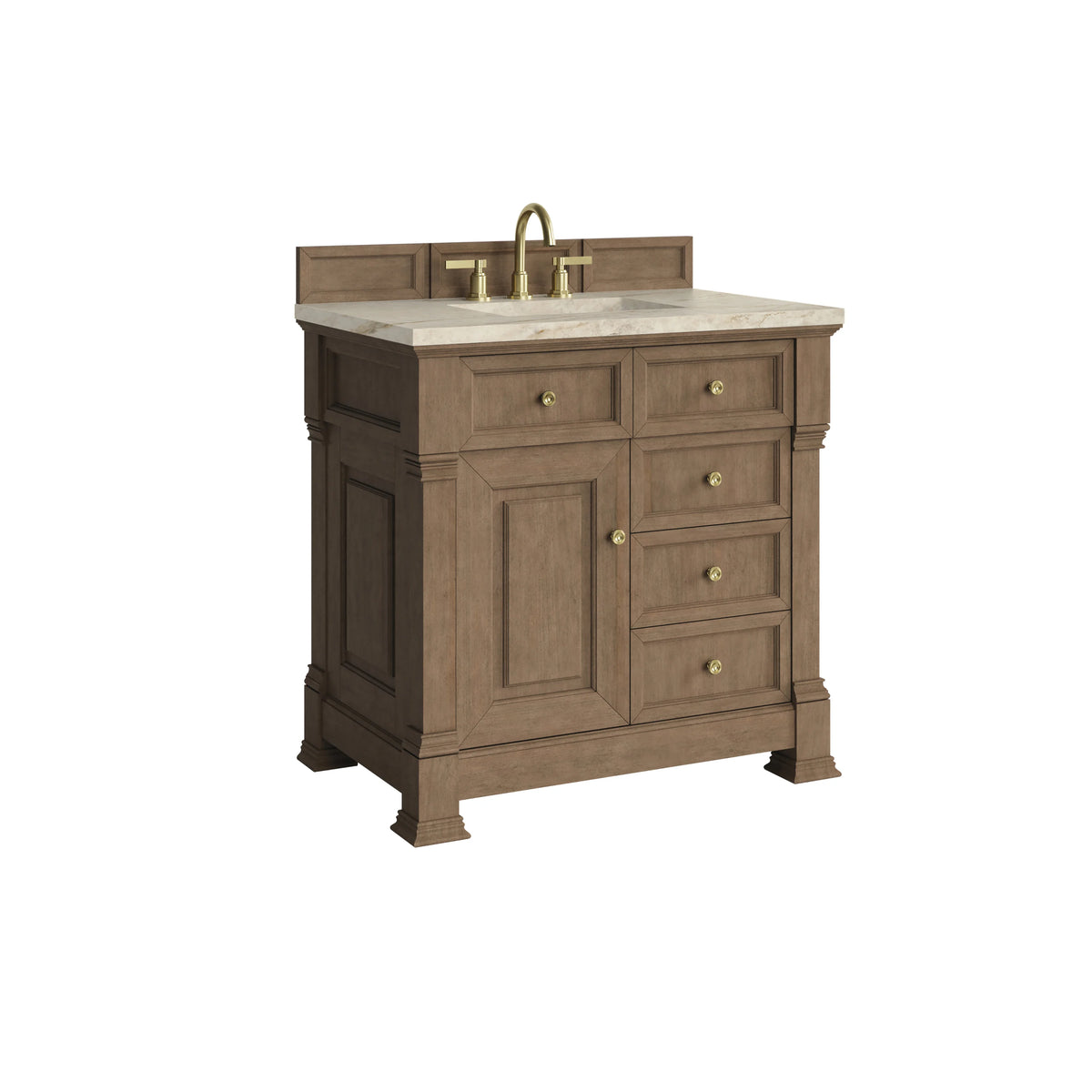 Brookfield 36" Single Vanity, Pecan, w/ 3 CM Tajnar Eclos Top, view 9