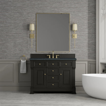 Brookfield 48" Single Vanity, Black Onyx w/3 CM Charcoal Soapstone Silestone Top, view 3