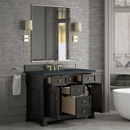 Brookfield 48" Single Vanity, Black Onyx w/3 CM Charcoal Soapstone Silestone Top, view 5