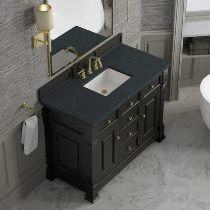 Brookfield 48" Single Vanity, Black Onyx w/3 CM Charcoal Soapstone Silestone Top, view 7