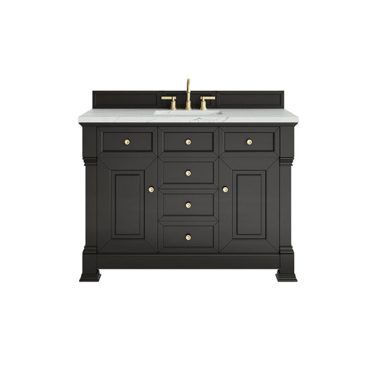 Brookfield 48" Single Vanity, Black Onyx w/ 3 CM Ethereal Noctis Silestone Top
