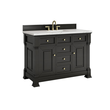 Brookfield 48" Single Vanity, Black Onyx w/ 3 CM Ethereal Noctis Silestone Top, view 10